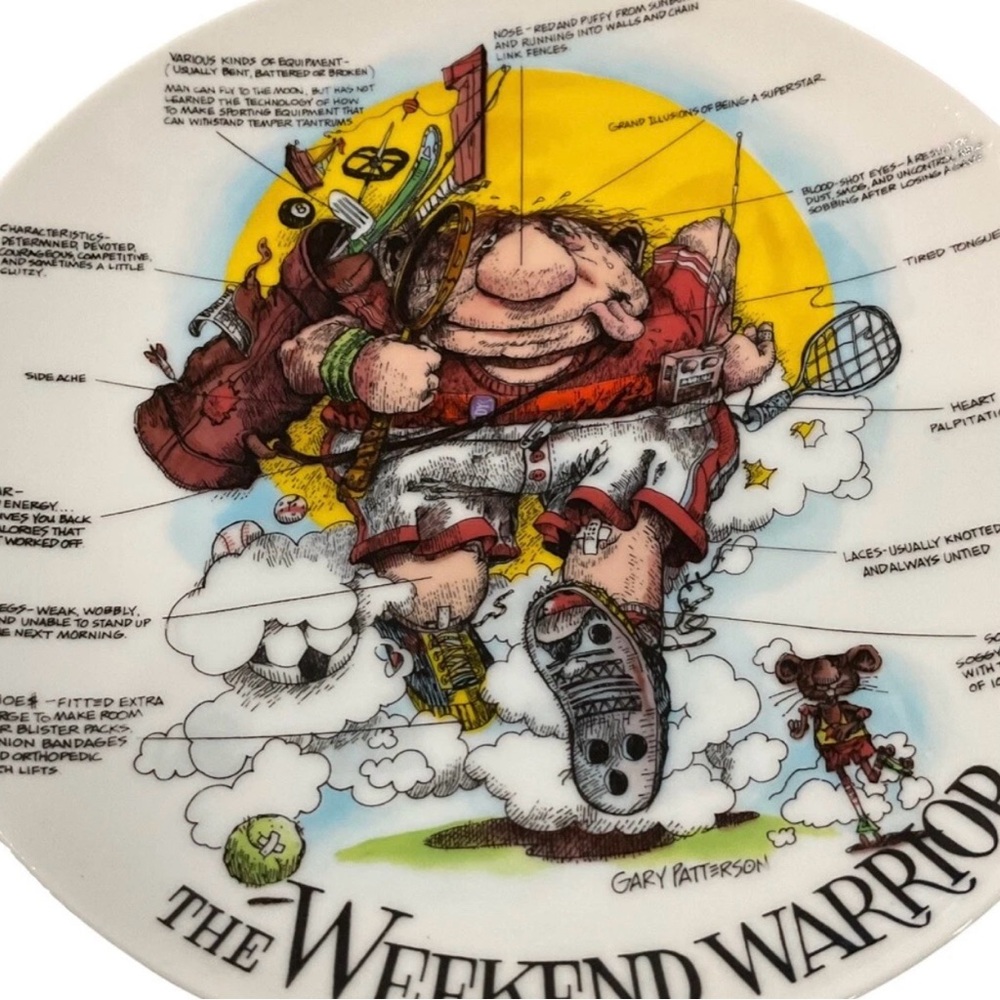 Vintage Gary Patterson The Weekend Warrior Collector Plate 1980s - Picture 2 of 5